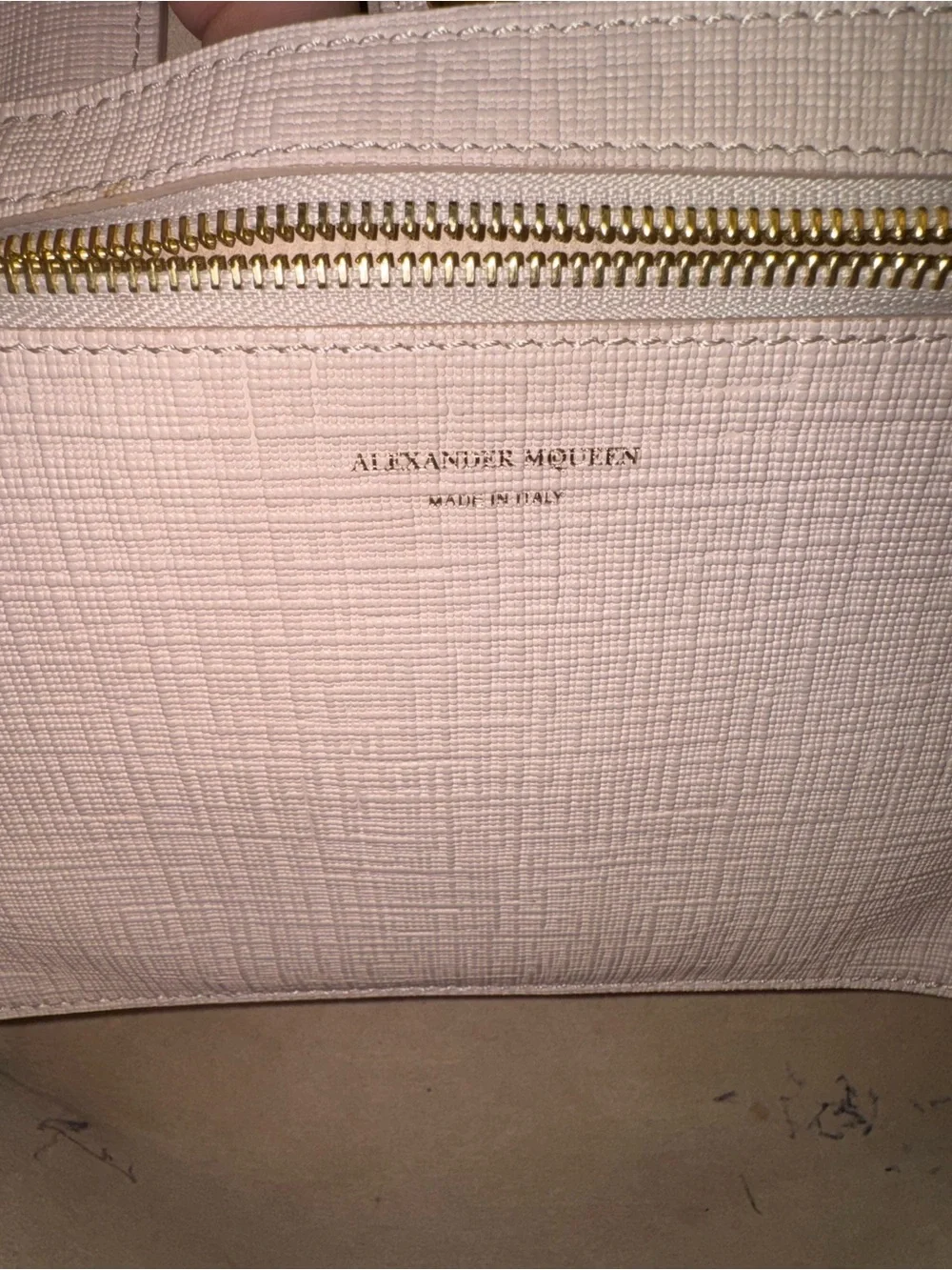 Alexander McQueen Pale Pink Saffiano Leather Large Tote Bag ✅AUTHENTIC ✅ - Picture 3 of 8